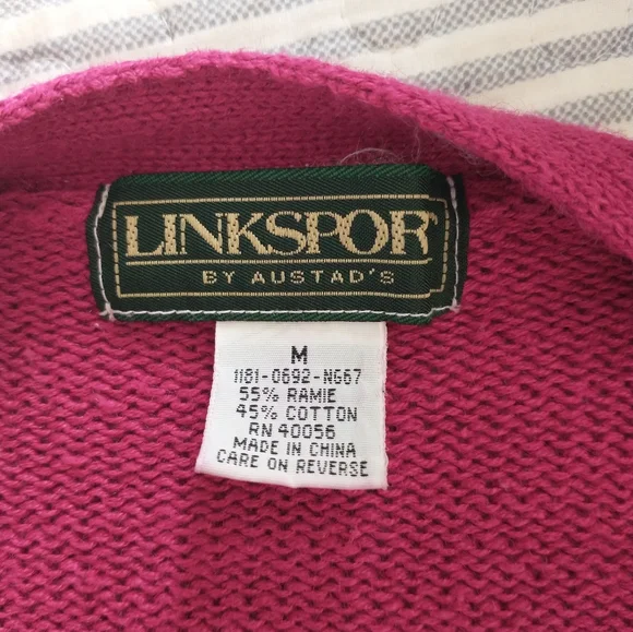 Linksport Pink and Green Golf Sweater - Picture 5 of 5